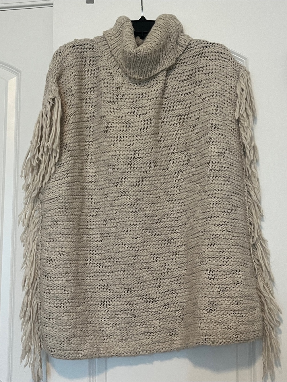 Turtleneck Fringe Knit Sweater